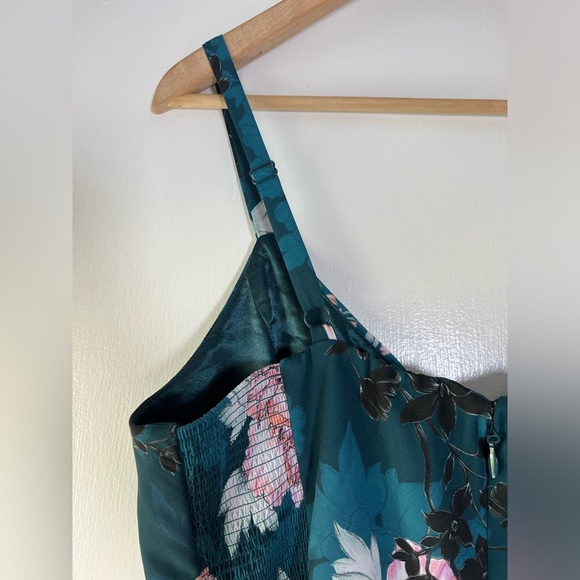 City Chic Jade Blossom Bloom Cocktail Dress Teal Green Blue Pink Floral Black 16 - Picture 11 of 14